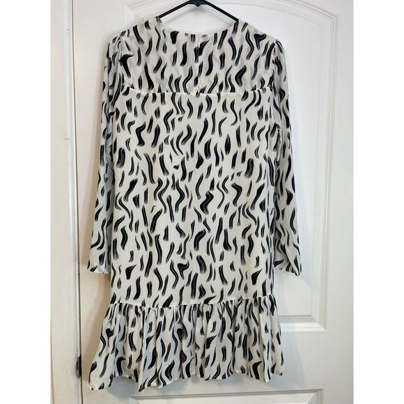 Joie Silk Dress Size Small Black and White Peplum Country Club Preppy NWT - Picture 6 of 11
